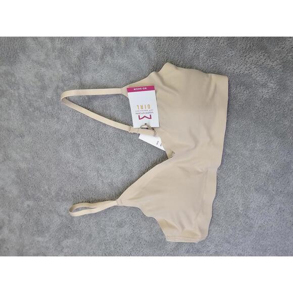 New Maidenform Girls No Show Bra Removeable Padding Beige Size Medium - Picture 1 of 2
